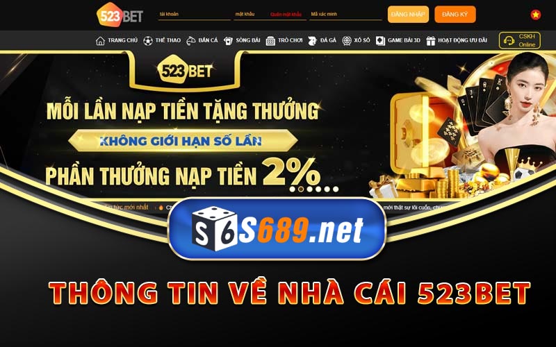 523Bet - Link 523Bet Mới Nhất Tặng Cược 50k Cho Người Chơi 7 Thông tin về nhà cái 523Bet